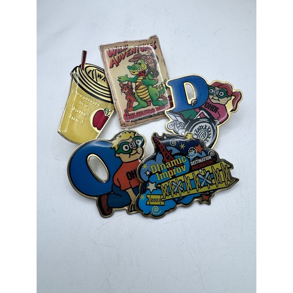 Vintage Lapel Pin Lot Colorado Belle Destination Imagination Coffee Enamel Pins